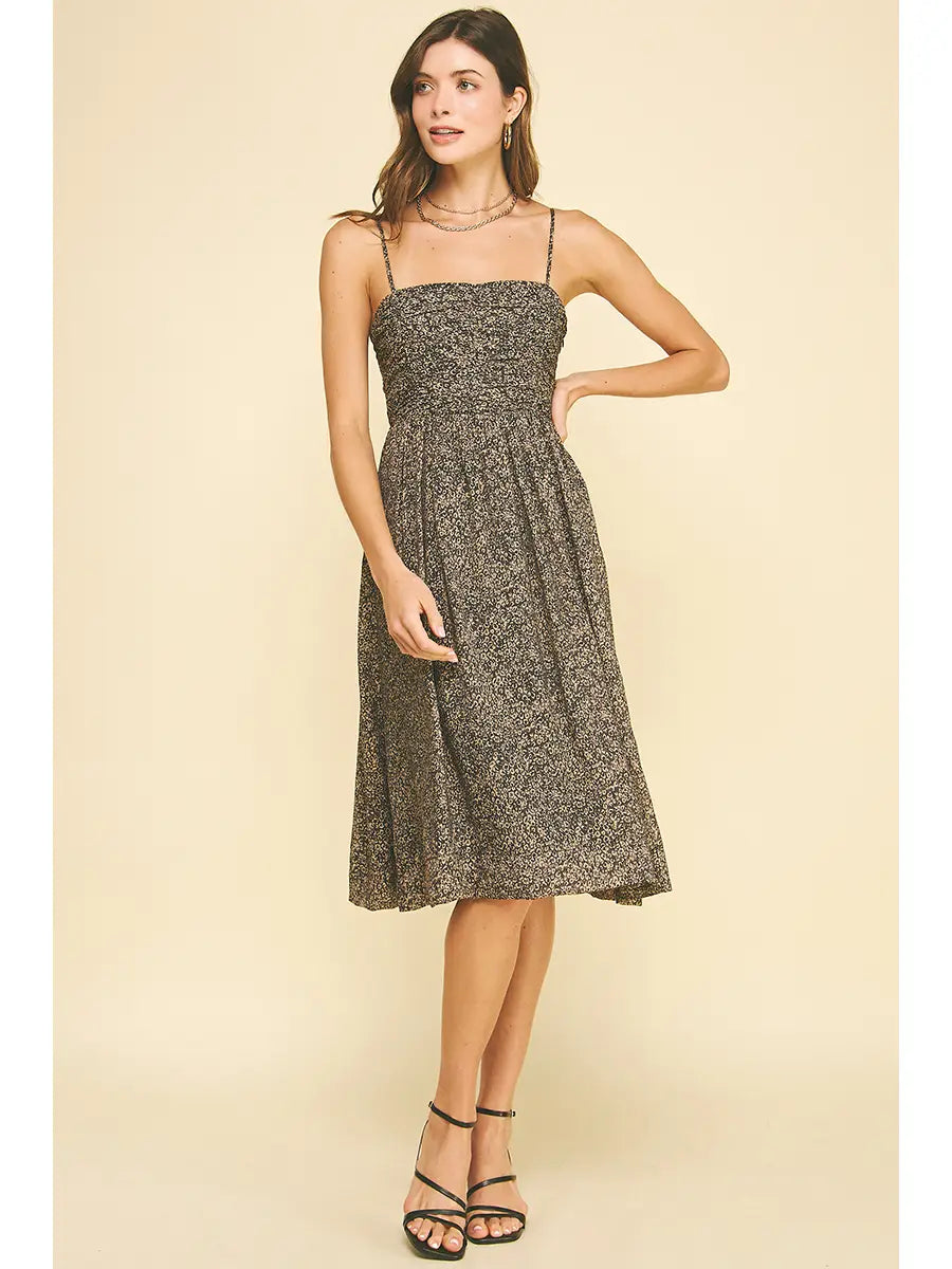 LEOPARD PRINT MIDI DRESS Copper Penny LEOPARD PRINT MIDI DRESS Copper Penny