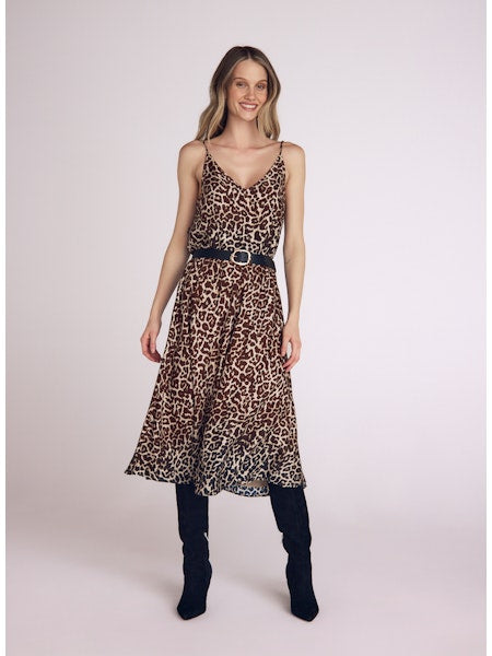 gathered skirt midi dress GATHERED SKIRT