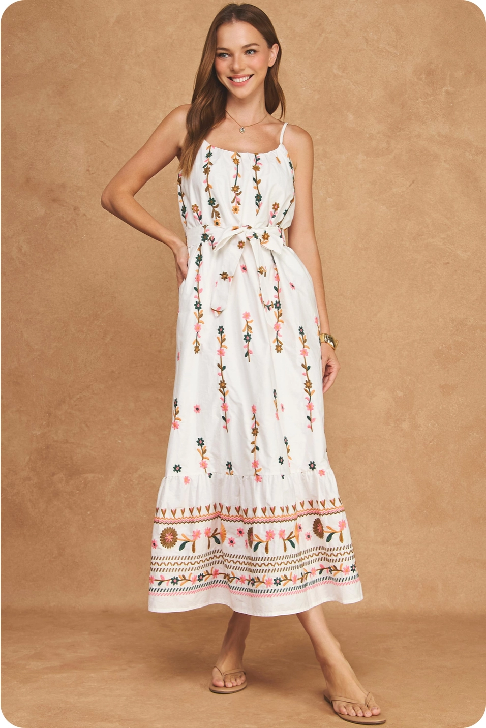 floral midi dress reviews FLORAL EMBROIDERED DETAIL MIDI DRESS