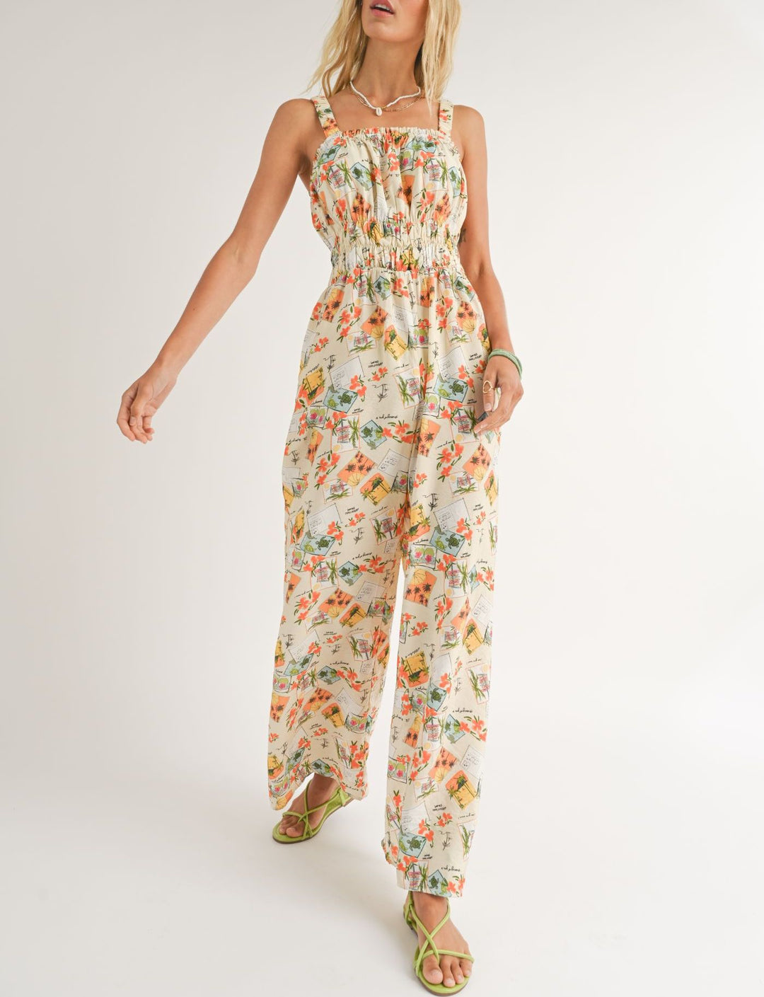 VACATION RUCHED JUMPSUIT