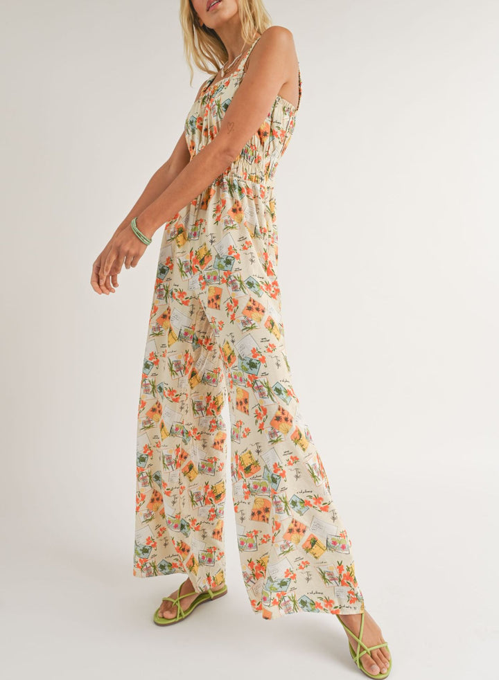 VACATION RUCHED JUMPSUIT
