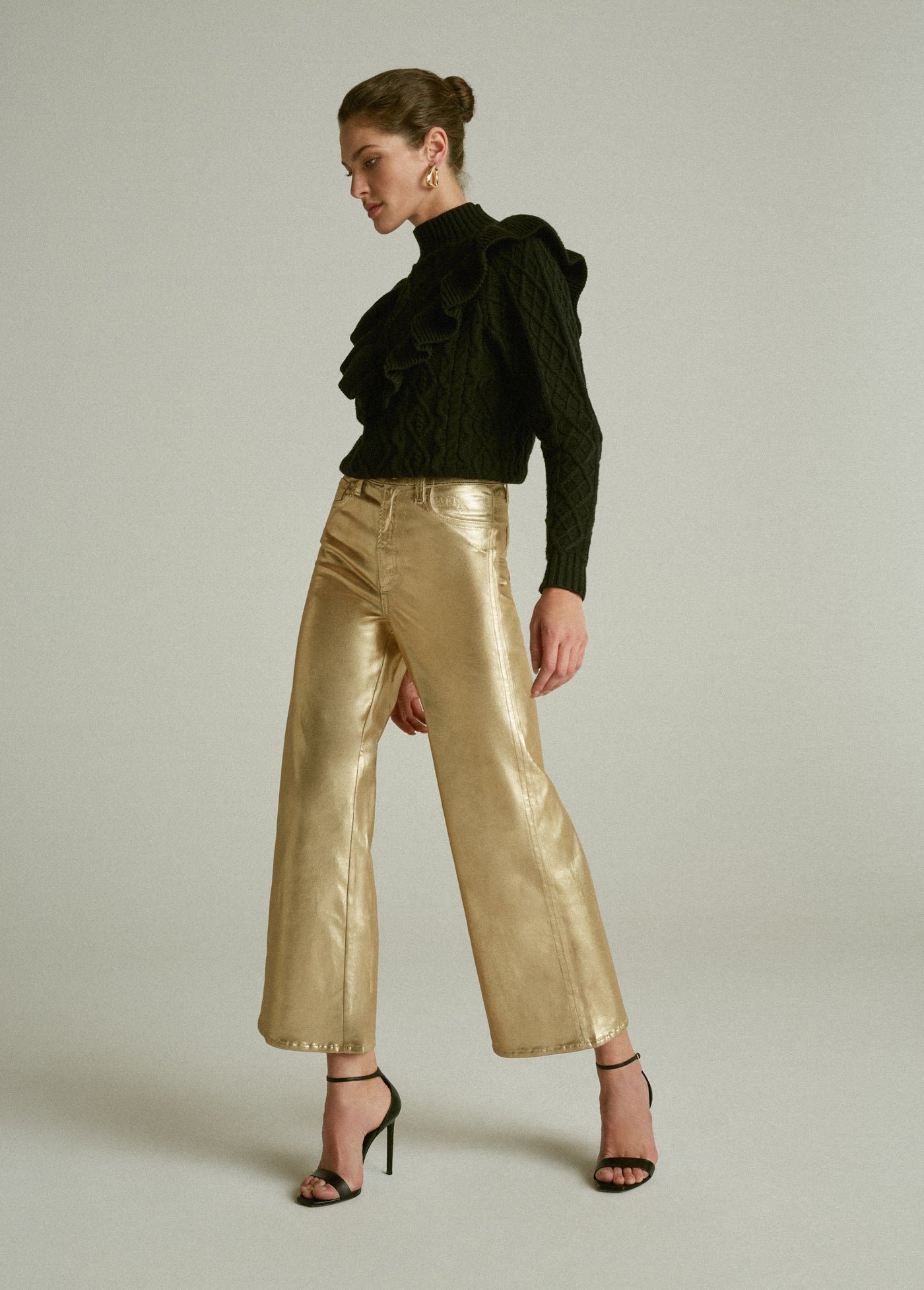 Joページ THE MIA HIGH RISE WIDE ANKLE FOIL – Copper Penny