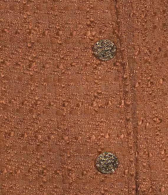 STRUCTURED TWEED SQUARE NECK MINI DRESS