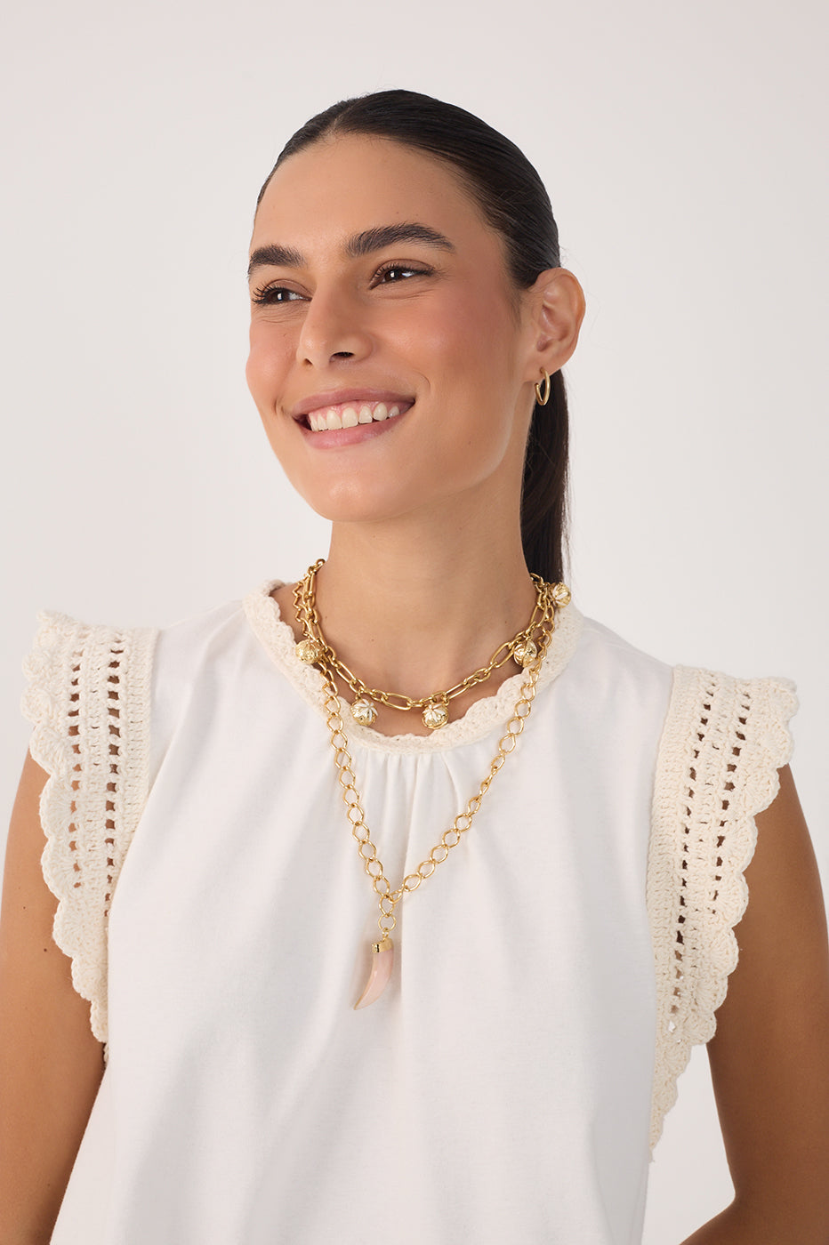 Crochet Det. Sleeveless Top