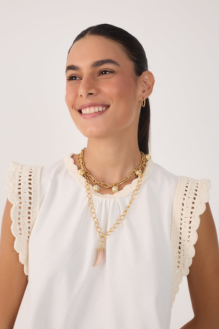 Crochet Det. Sleeveless Top