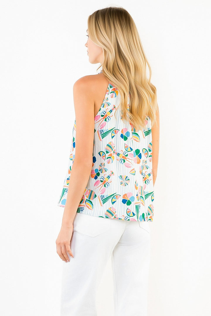 LOBSTER PRINT SLEEVELESS TOP