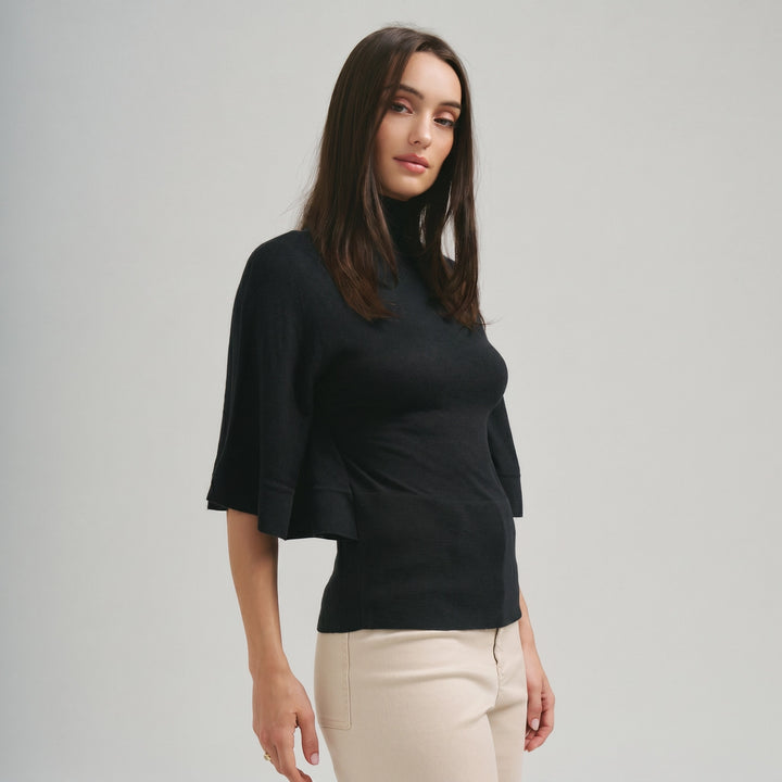TURTLENECK HALF SLEEVE SWEATER