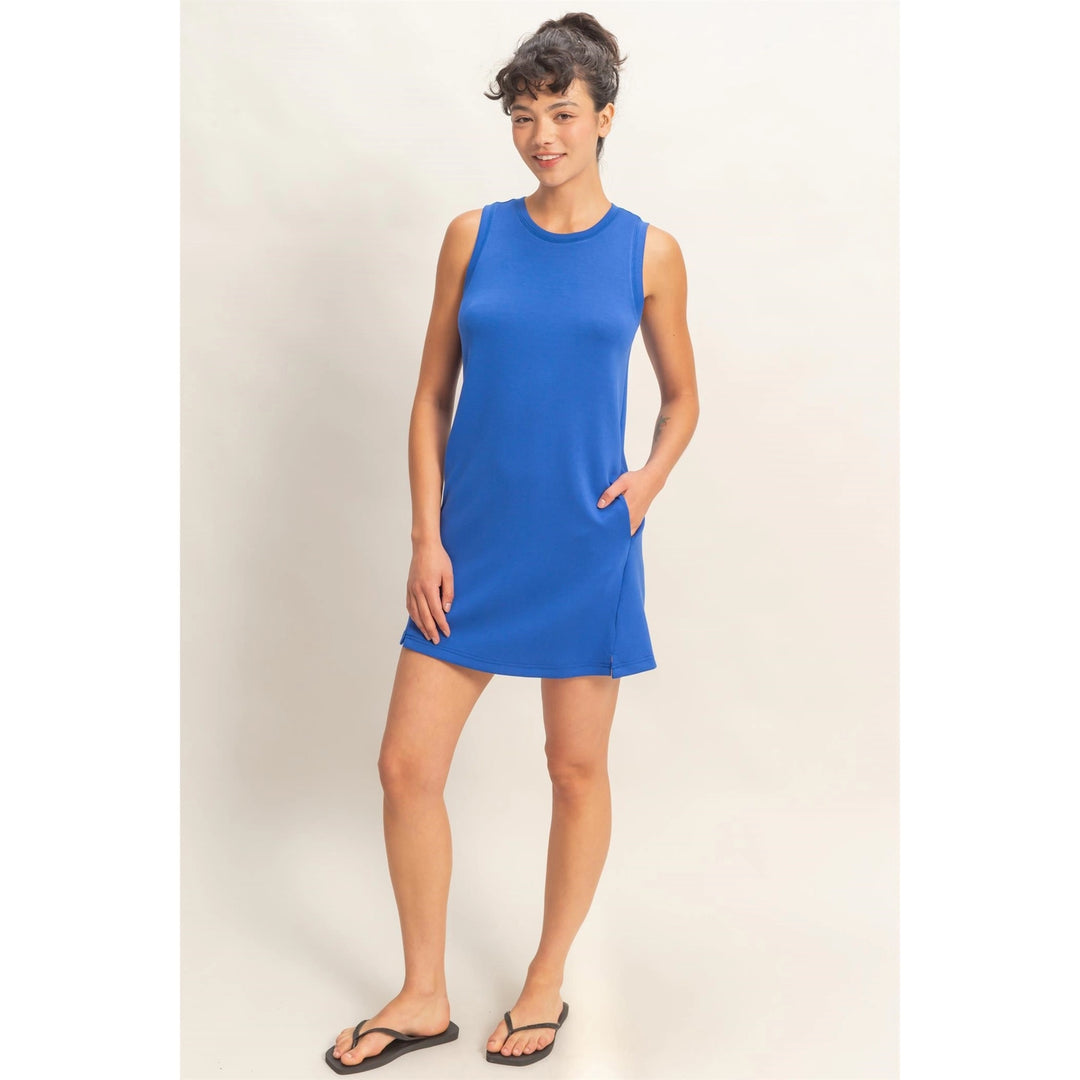 CREW NECK TANK MINI DRESS