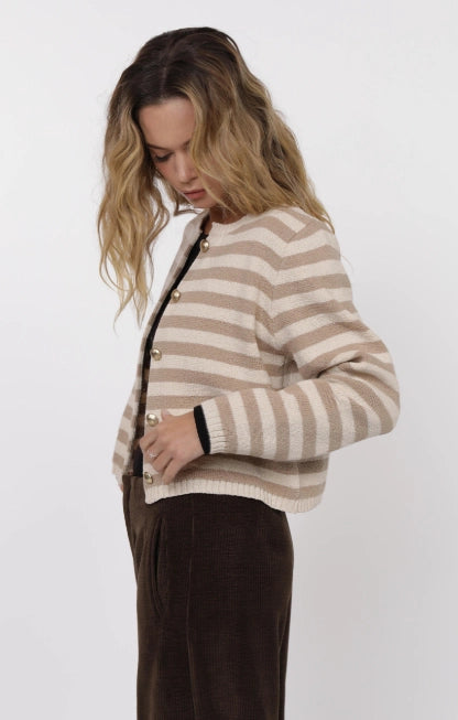 DAPHNE LONG SLEEVE STRIPE CARDIGAN