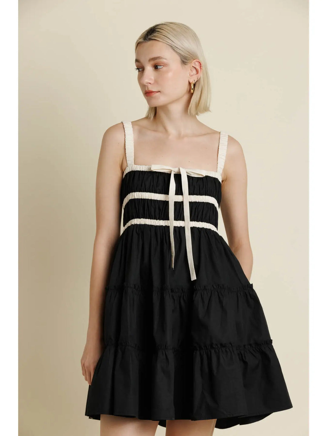 CONTRAST BINDING MINI DRESS – Copper Penny