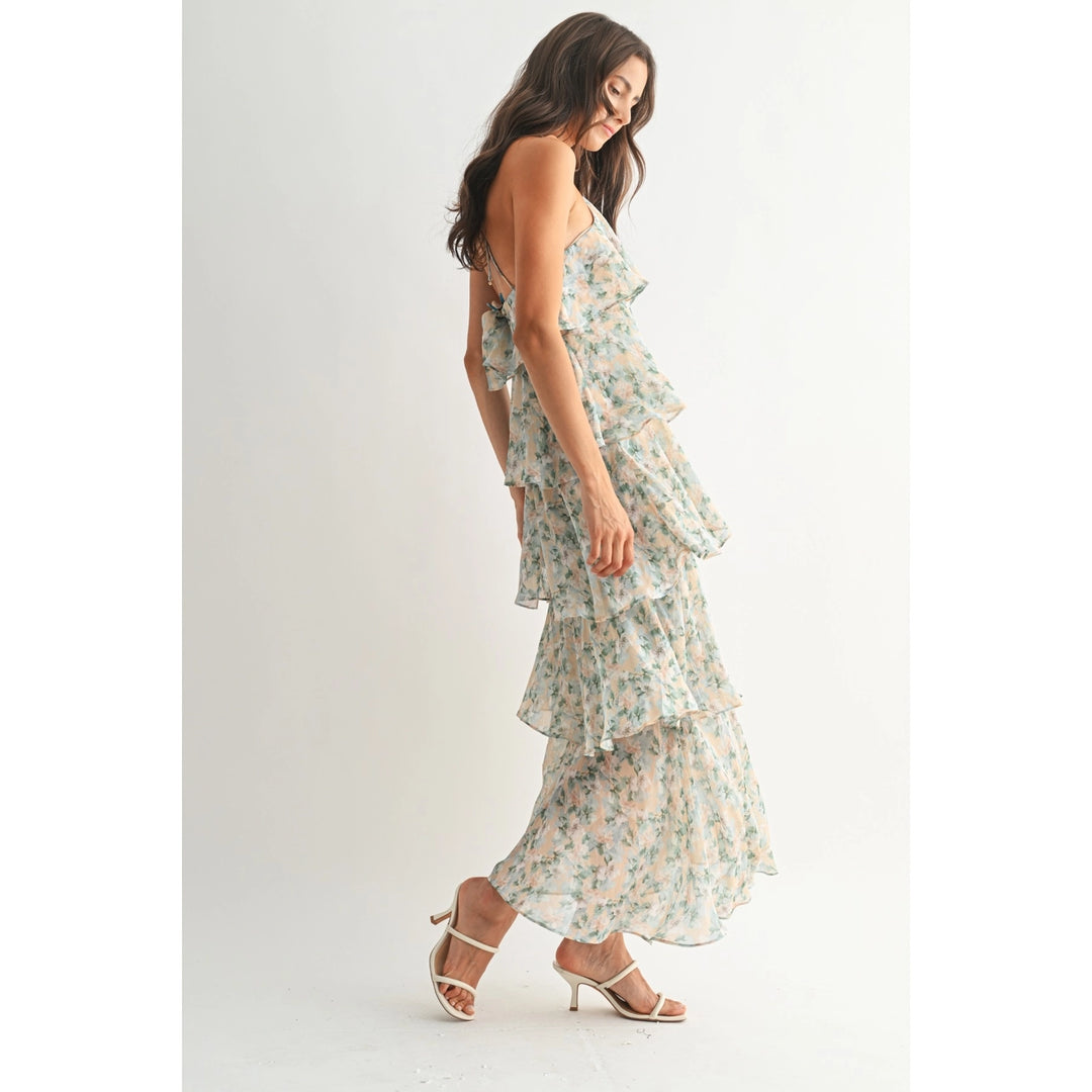 TIERED FLORAL MAXI DRESS