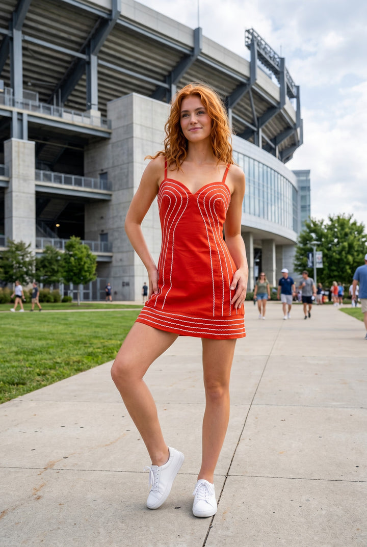 TRIM DETAIL MINI DRESS