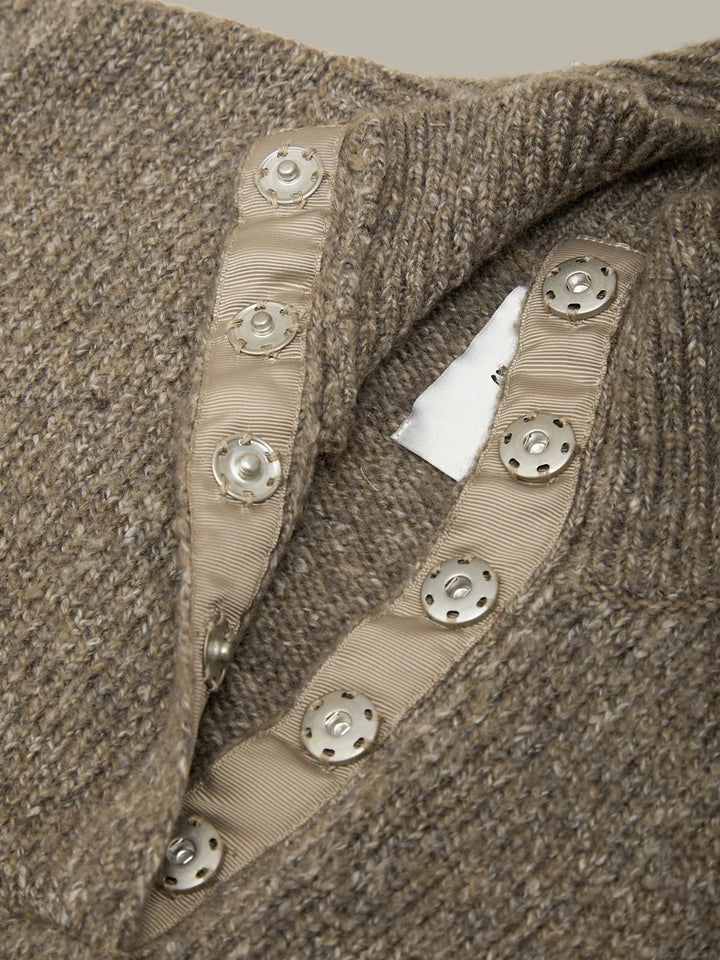 BOXY SNAP FRONT HENLEY