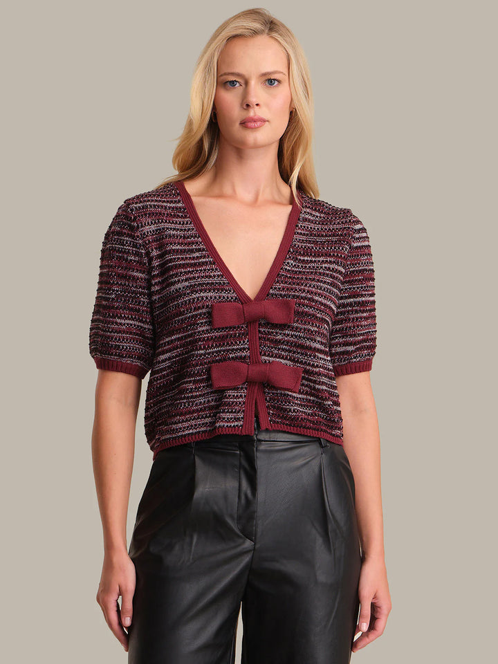 ELAINE MARLED BOW FRONT CARDIGAN