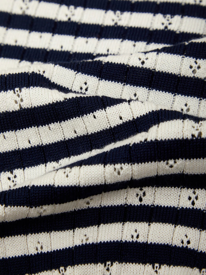 BECKETT STRIPED POINTELLE CARDIGAN