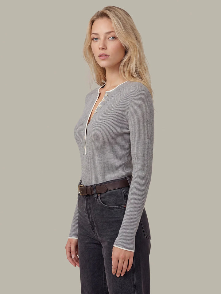 EMMELINE RIB LAYERED HENLEY
