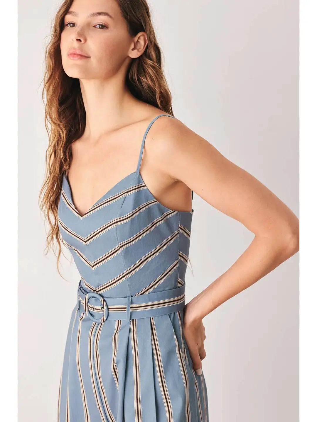 STRIPED WOVEN JUMPSUIT
