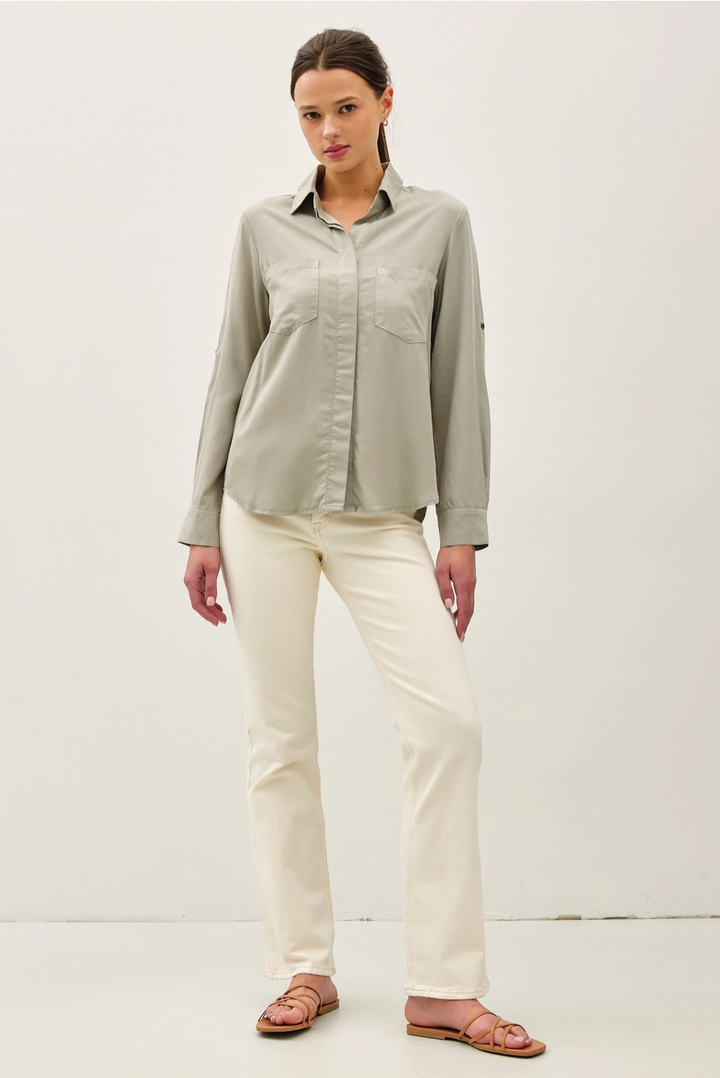 TENCEL ROLLED CUFF SHIRT