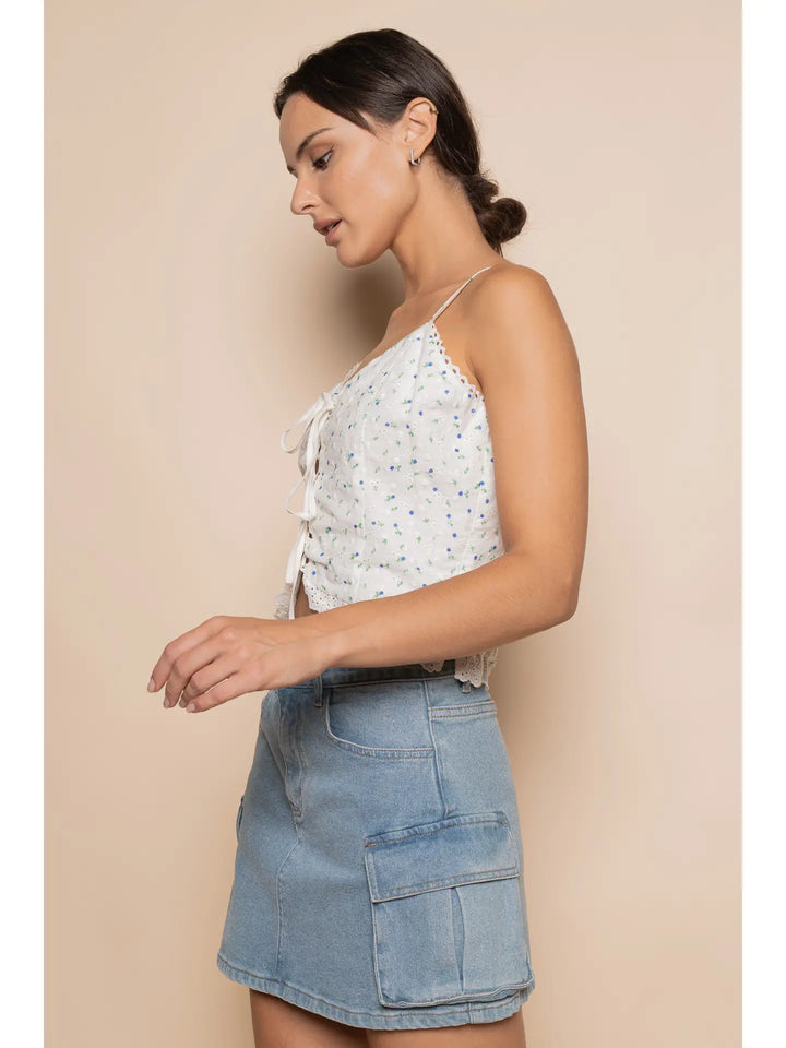 FLORAL PRINT SPAGHETTI STRAP TOP