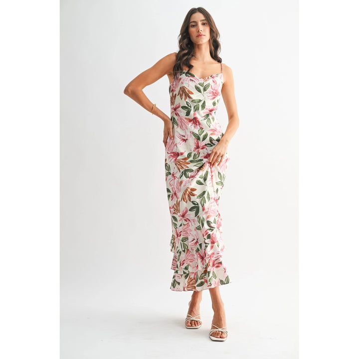 FLORAL ELEGANCE TIERED MAXI DRESS