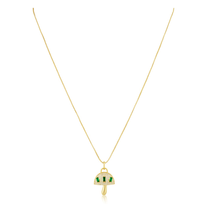 Alice Emerald Mushroom Pendant Necklace
