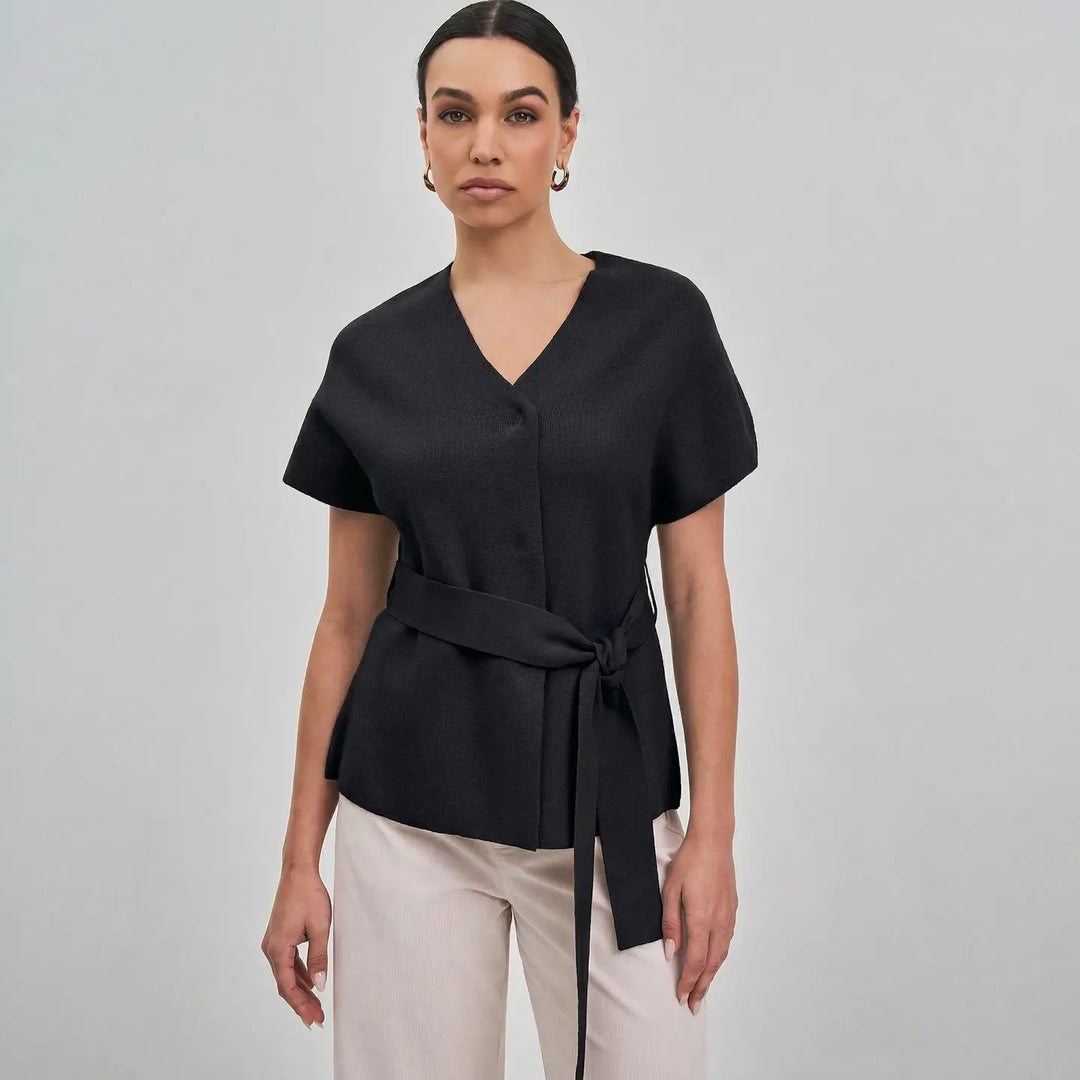 SWEATER CARDIGAN WITH STRAP