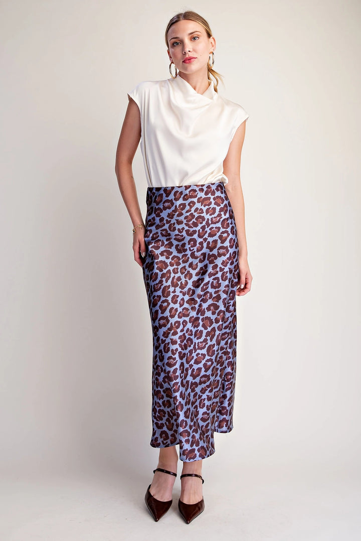 HIGH WAIST ANIMAL MIDI SKIRT
