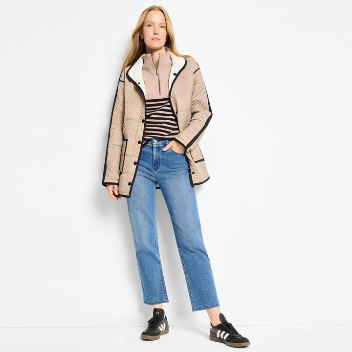 QUILTED CHECK REVERSIBLE BARN COAT