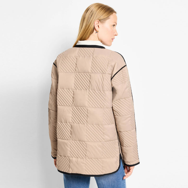 QUILTED CHECK REVERSIBLE BARN COAT