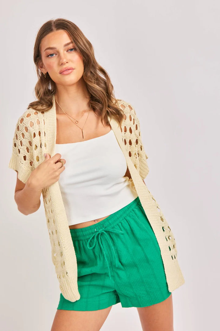 FLUTTER OPEN KNIT CARDIGAN