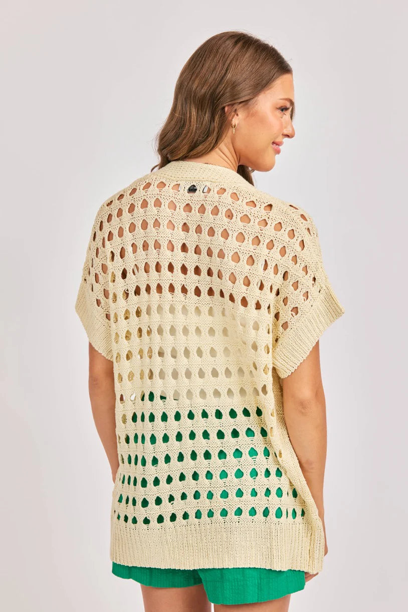 FLUTTER OPEN KNIT CARDIGAN