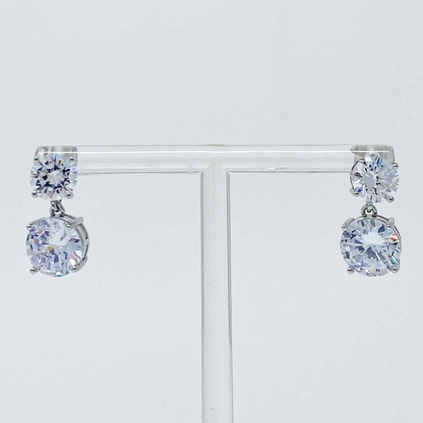 Double Diamond Dangle Earrings