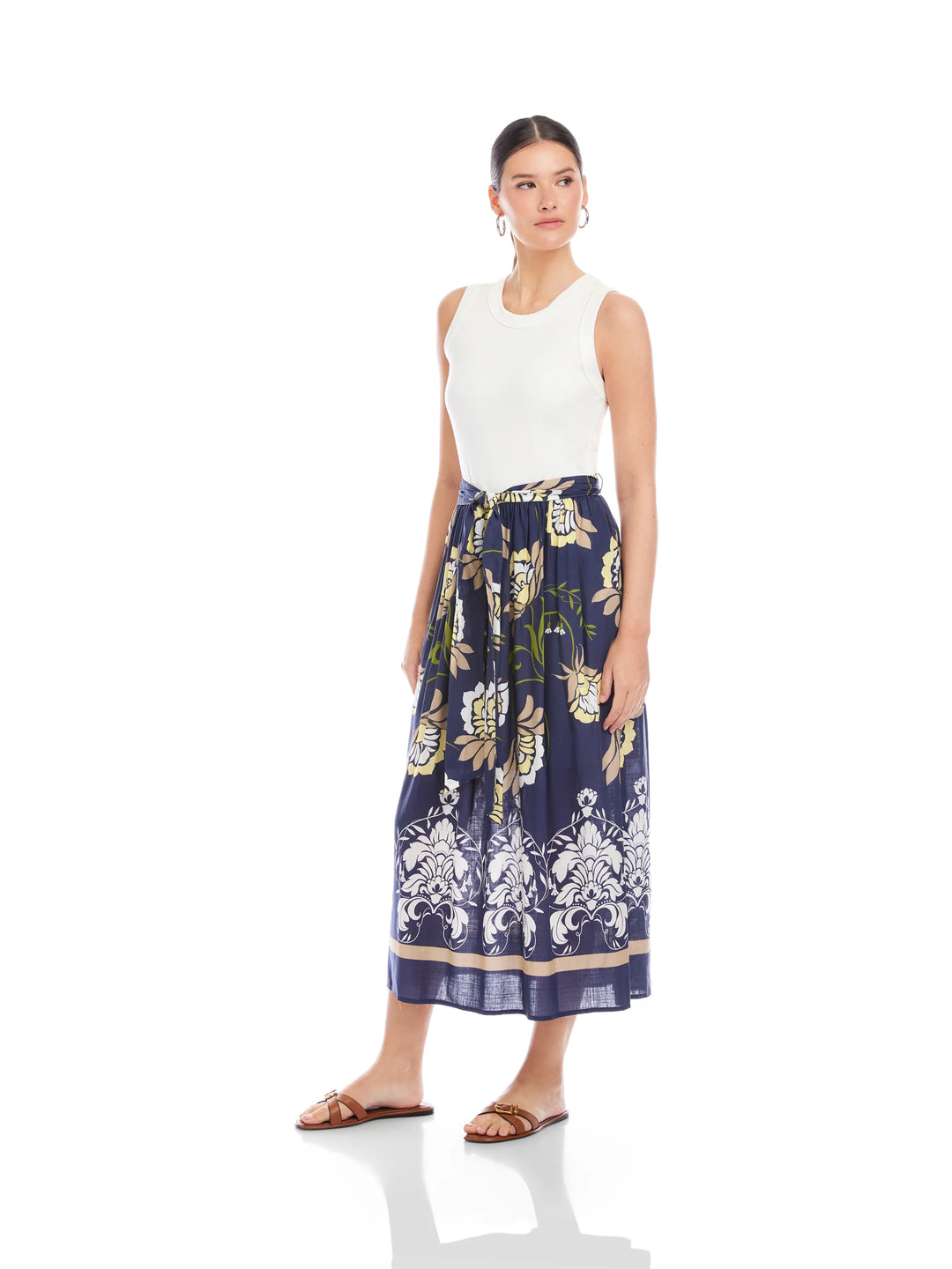 SELINE CONTRAST MIDI DRESS