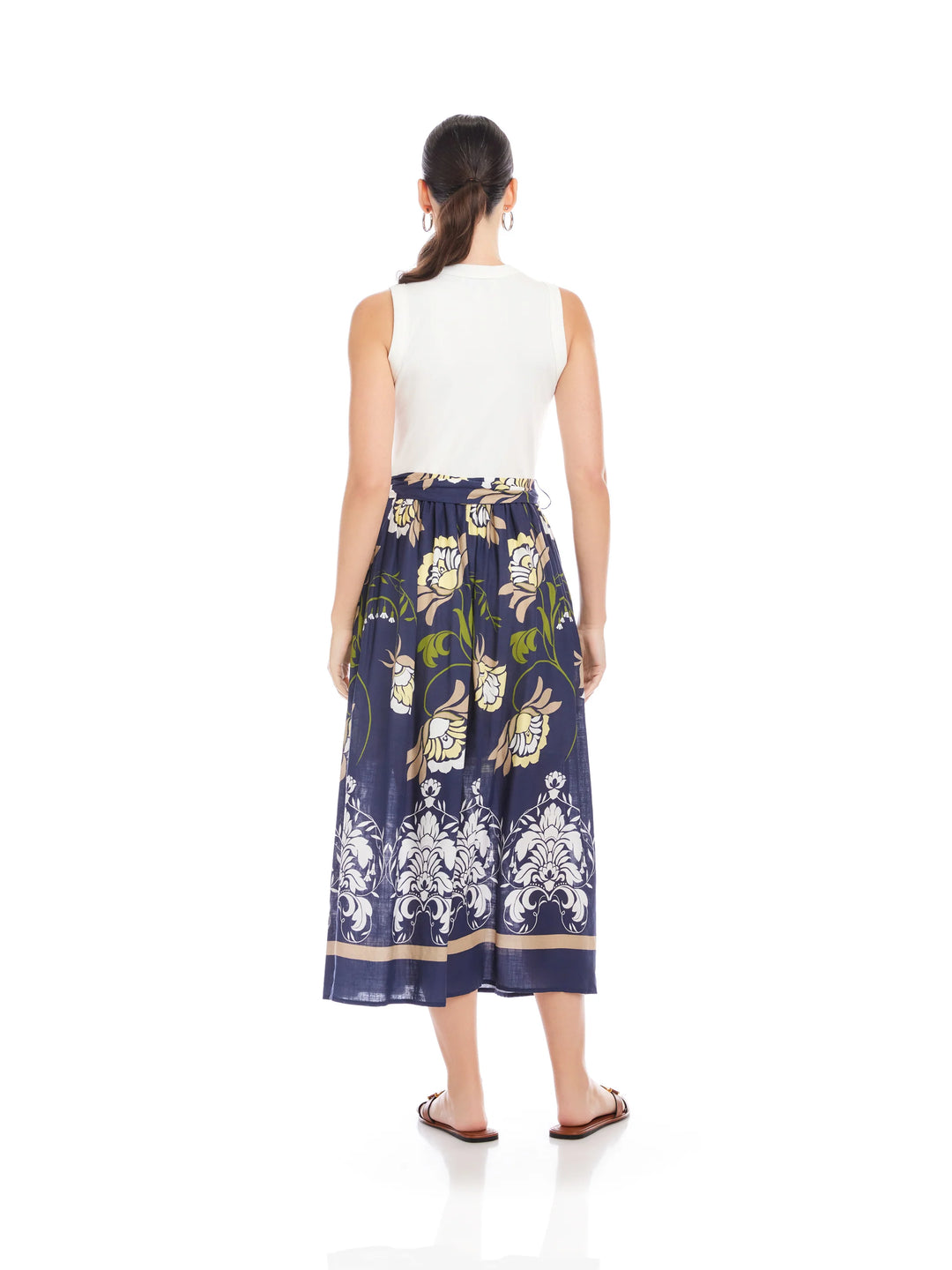 SELINE CONTRAST MIDI DRESS