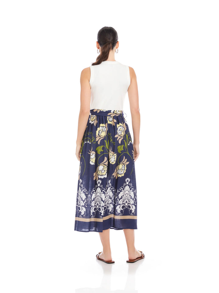 SELINE CONTRAST MIDI DRESS