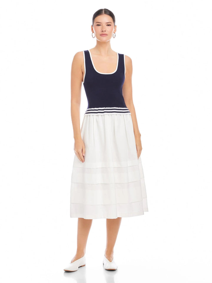 THEA CONTRAST MIDI DRESS