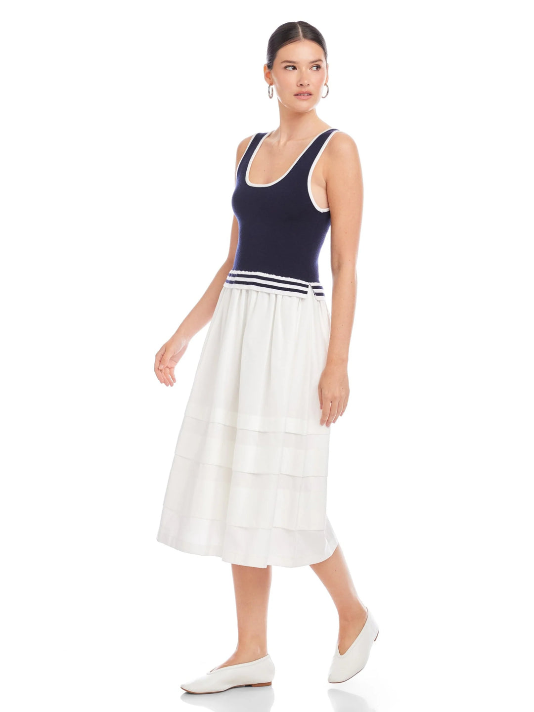 THEA CONTRAST MIDI DRESS