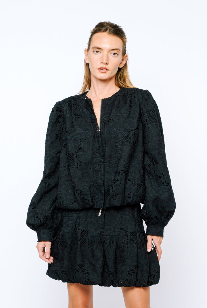 DONNA BUBBLE HEM CROPPED JACKET