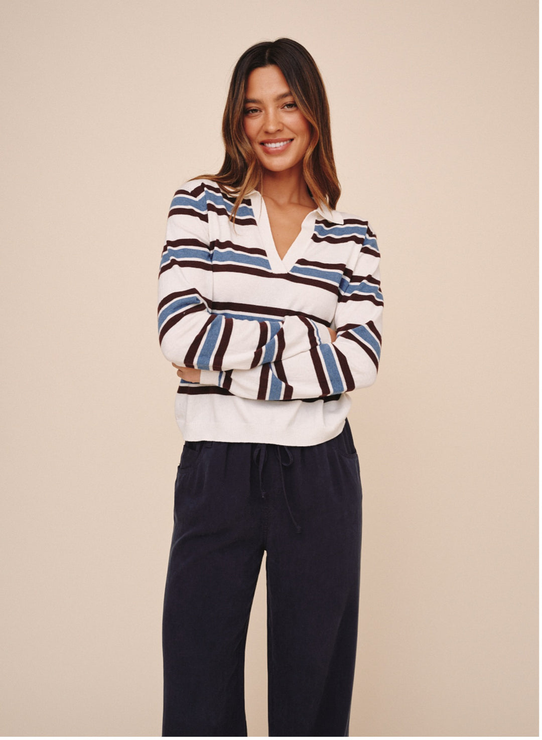 LONG SLEEVE PLACKET PULLOVER