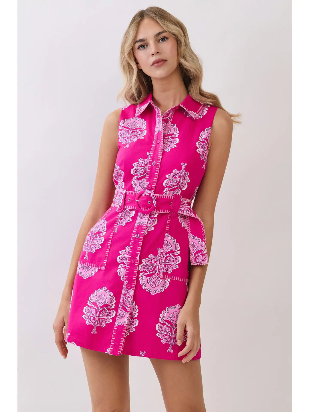 DAMASK PRINT SHIRT DRESS