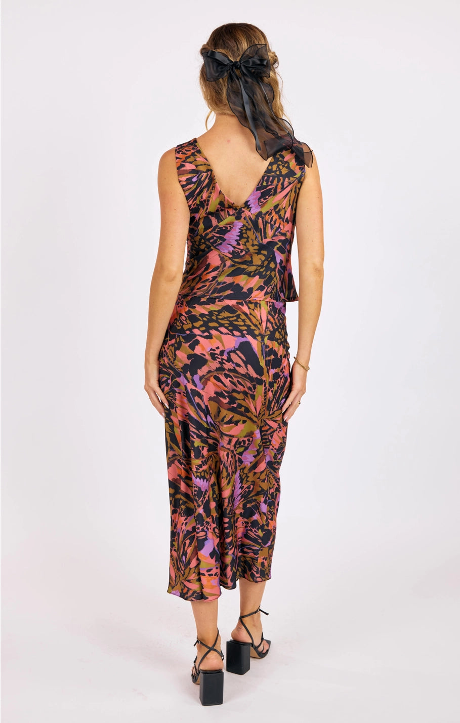 BUTTERFLY KISS BIAS MIDI SKIRT