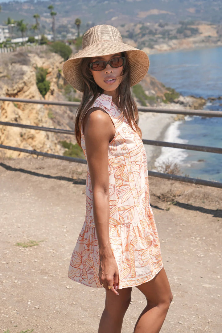 GEMMA EMBROIDERY MINI SHIRT DRESS