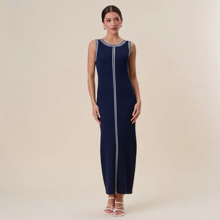 CENTER STRIPE SWEATER MAXI DRESS