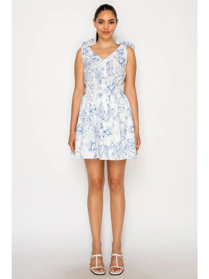 DELOS PORCELAIN SHORT DRESS