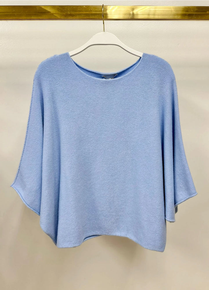 CREW NECK BATWING SLEEVE KNIT TOP
