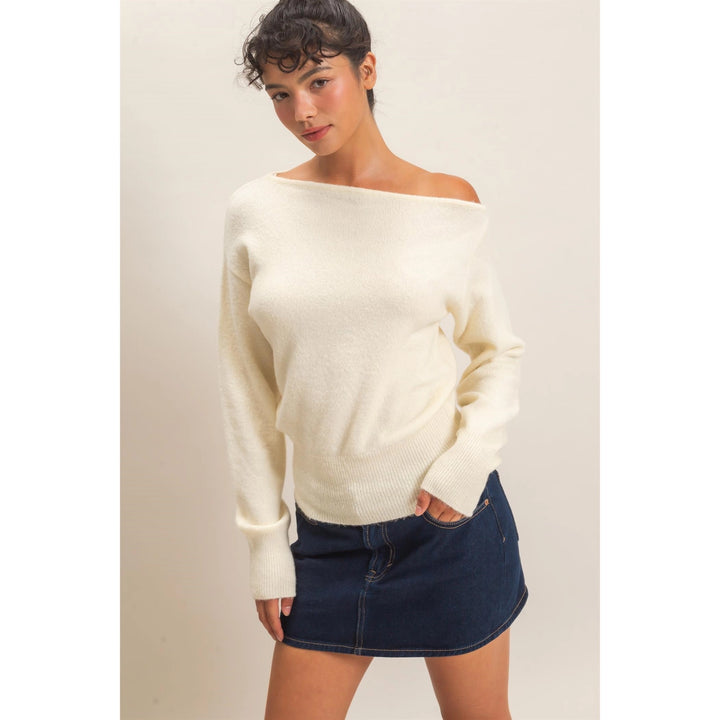 OFF THE SHOULDER SWEATER TOP