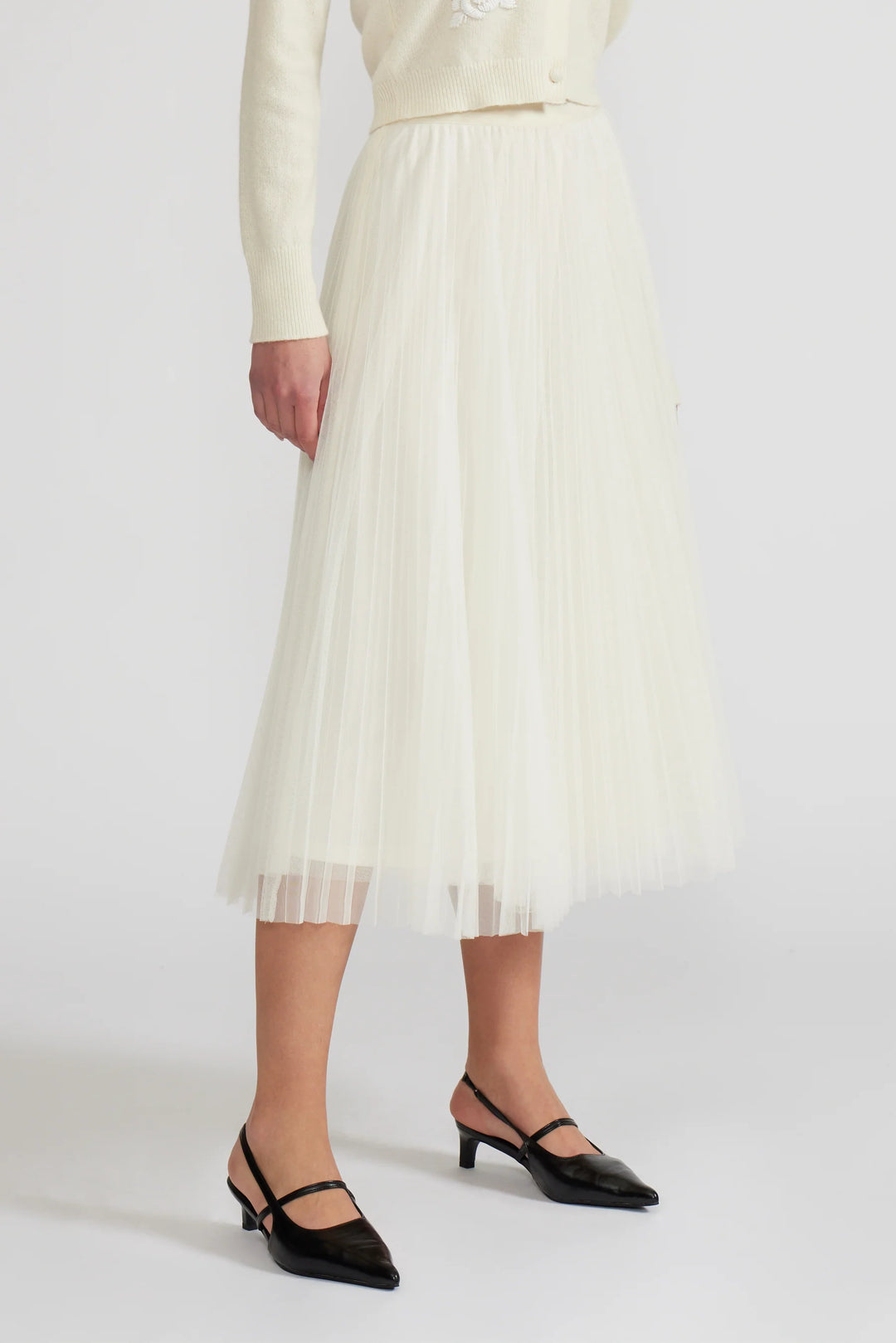 SHARLENE PLEATED TULLE SKIRT