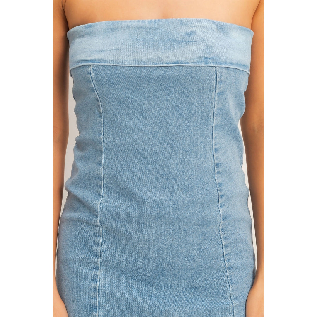DENIM TUBE DRESS