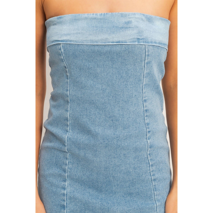 DENIM TUBE DRESS