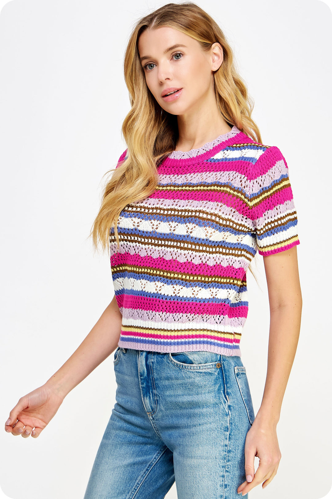MULTI STRIPE KNIT TOP